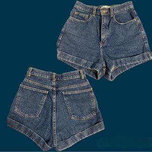 American Apparel Denim High-Wasted Cuff Short